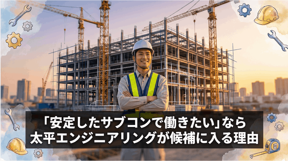 「安定したサブコンで働きたい」なら太平エンジニアリングが候補に入る理由